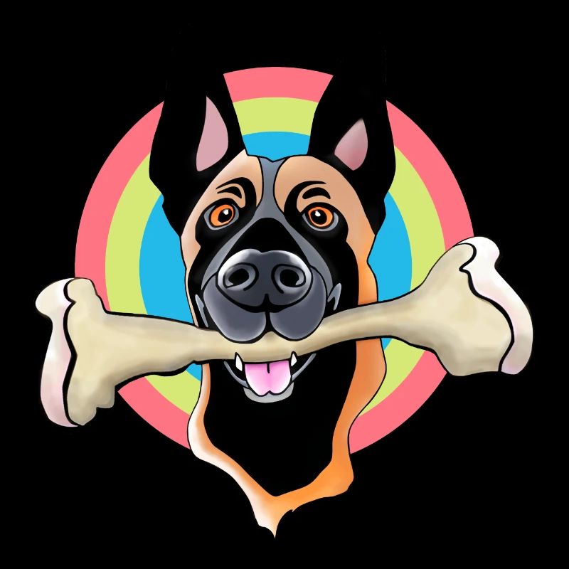 malinois avec os