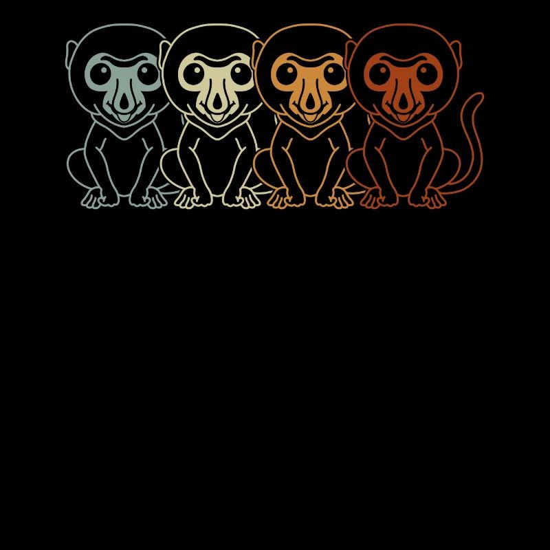 Retro Proboscis Singe Singe Faune Zookeeper