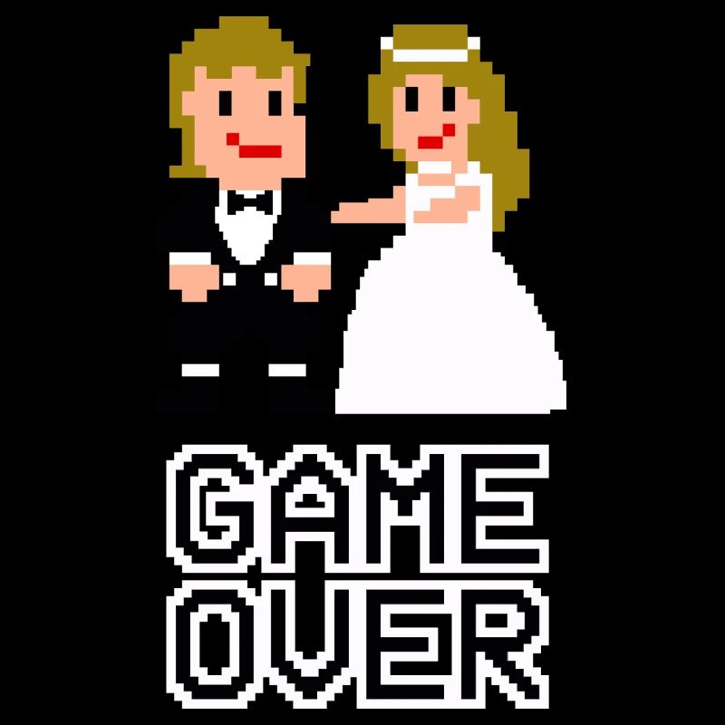 Game Over Pixel Held - Braut & Bräutiam - JGA