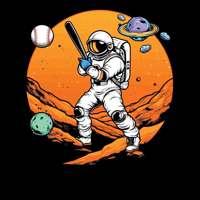 Baseball Astronaut Baseball Player Outerspace