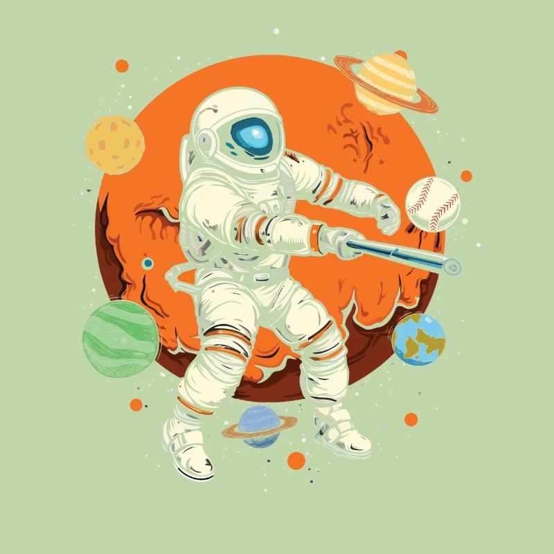 Baseball Astronaut Baseball Player Outerspace