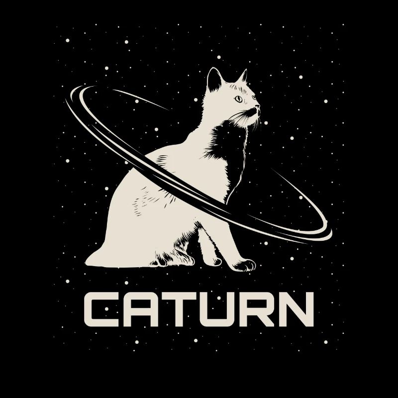 Saturne Caturn Cat Planète Espace