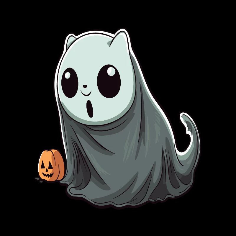 Saison de citrouille Spooky Cat Ghost Costume Halloween