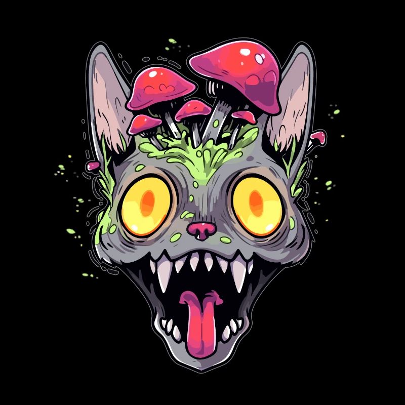 Festival EDM de chat champignon psychédélique