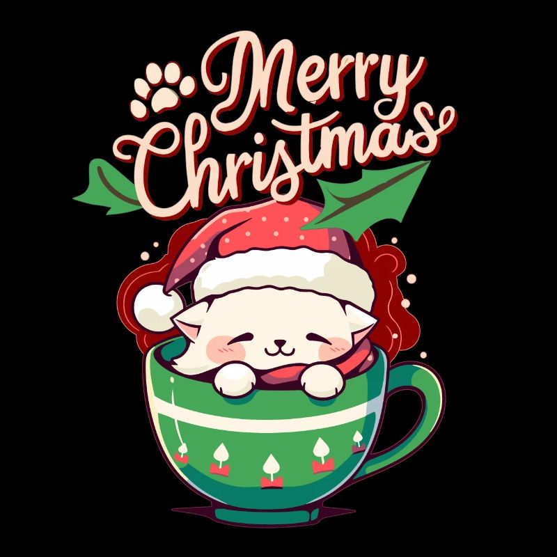 Fête de Noël Chat de Noël mignon