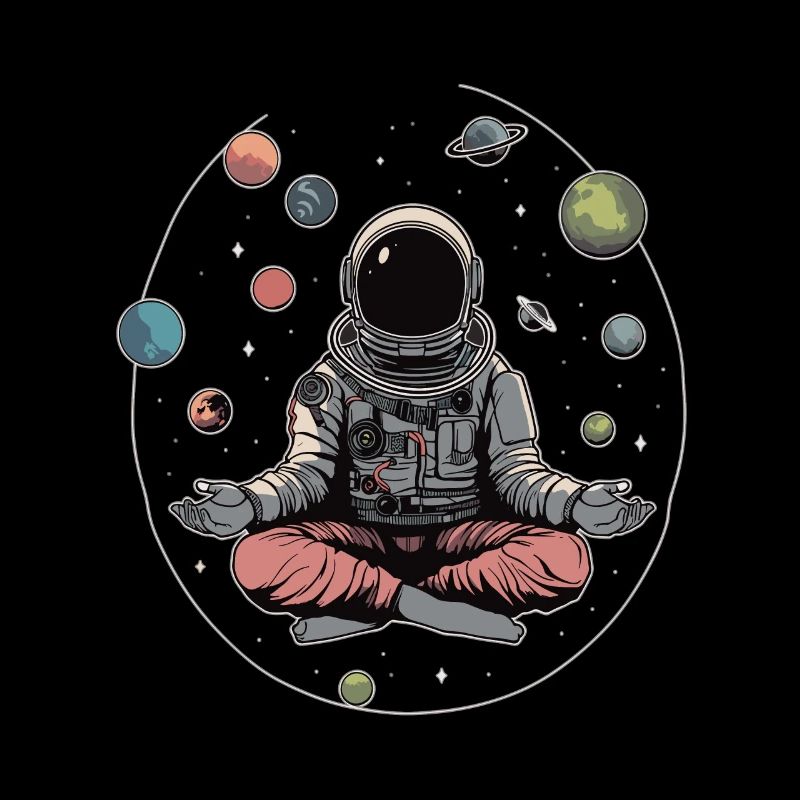 Space Rave Psychedelic Meditation Astronaut