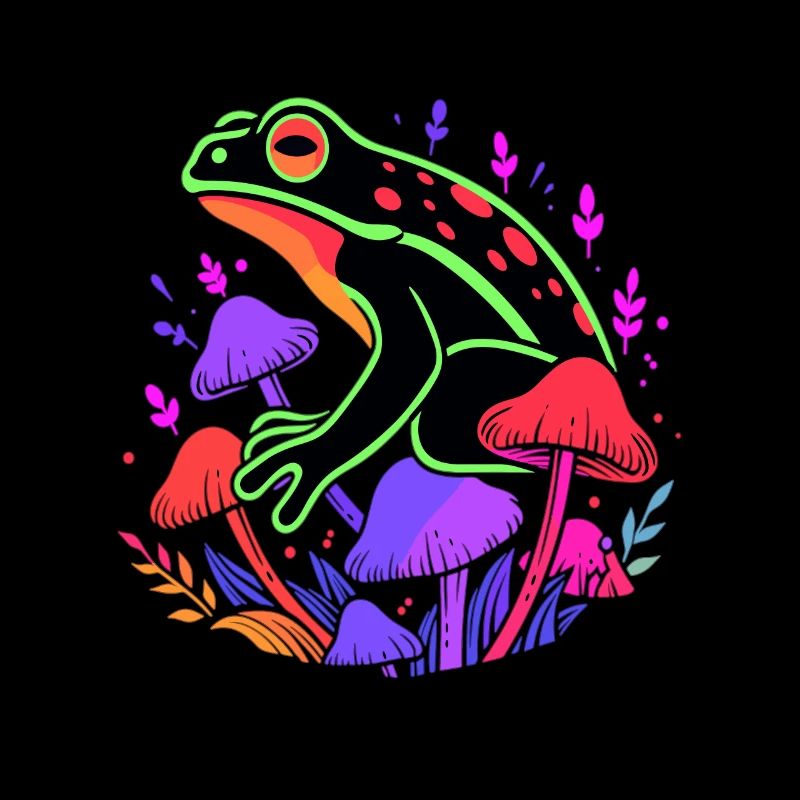 Trippy EDM Forest Rave Frog Art Psychedelic