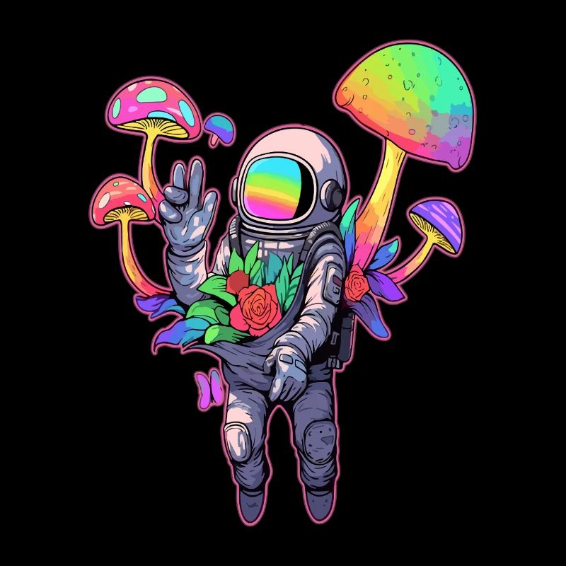 Trippy astronaute champignon Art Psychédélique Tekk