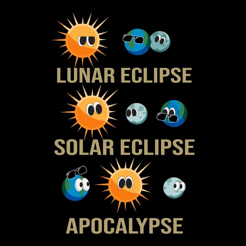 Funny moon and solar eclipse