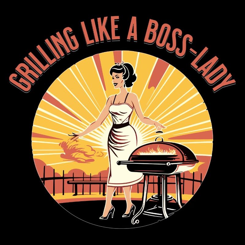 Feinschmecker kocht draußen BBQ Grill Mutter