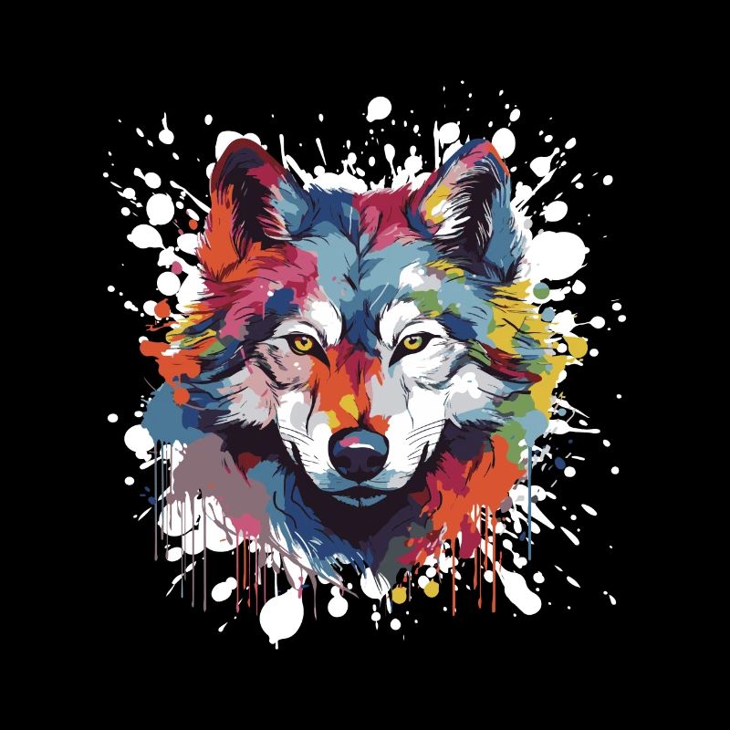 Wolf Pop Art Head