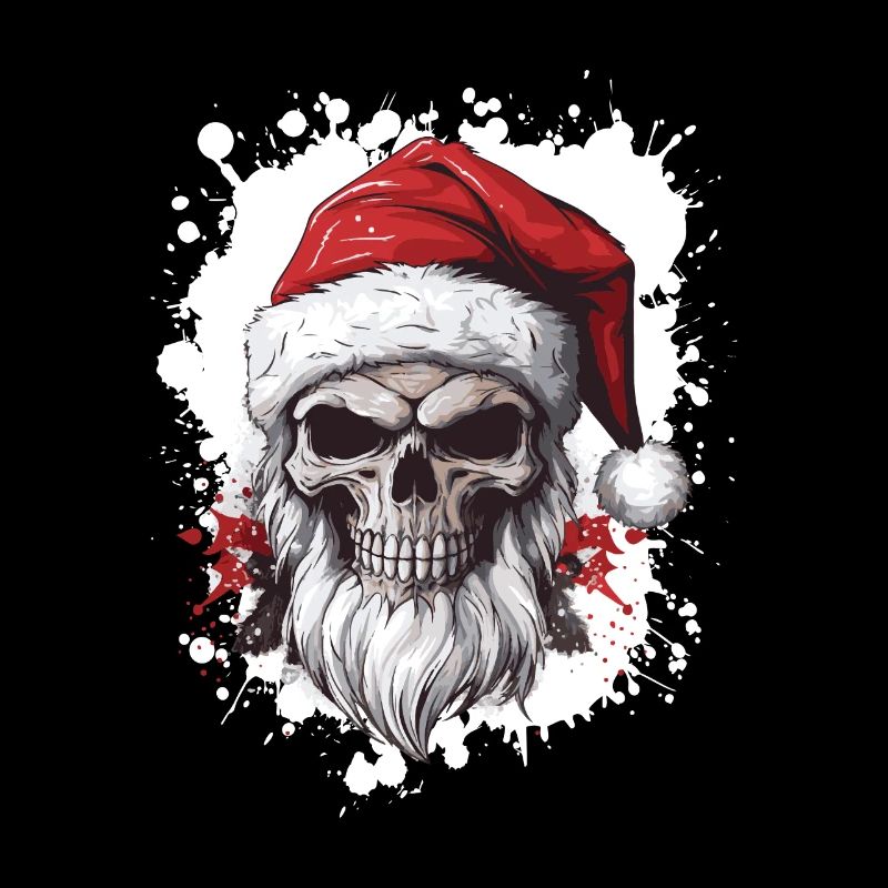 Père Noël tête de mort Pop Art