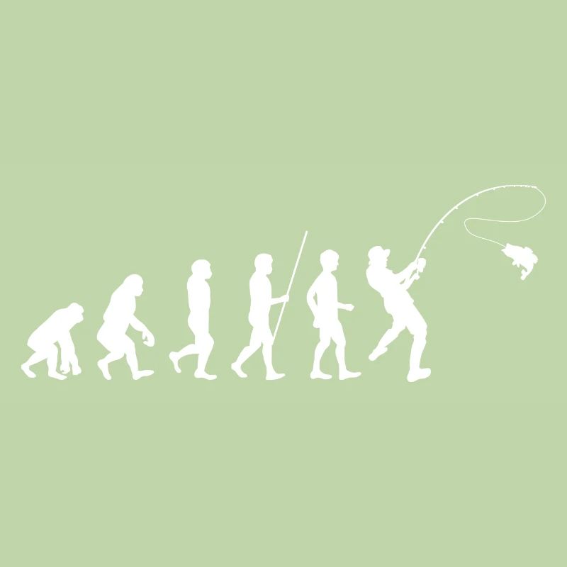 Pêcheur Pêcheur Évolution Cadeau Blanc