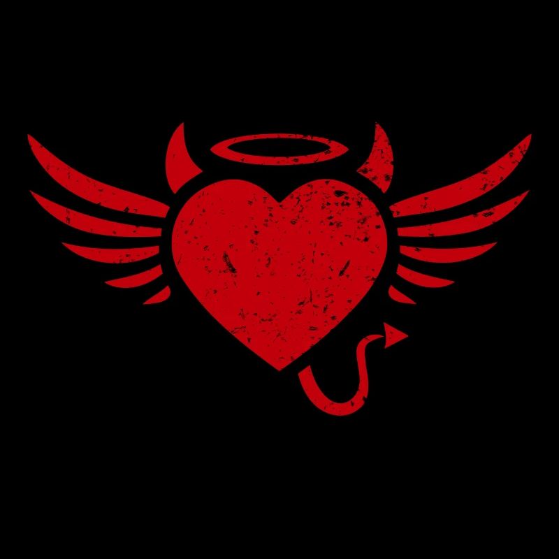 Little angel angel little devil devil red heart
