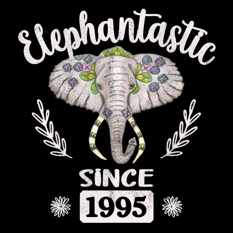 Elégeante depuis 1995, Tête d’éléphant décorée