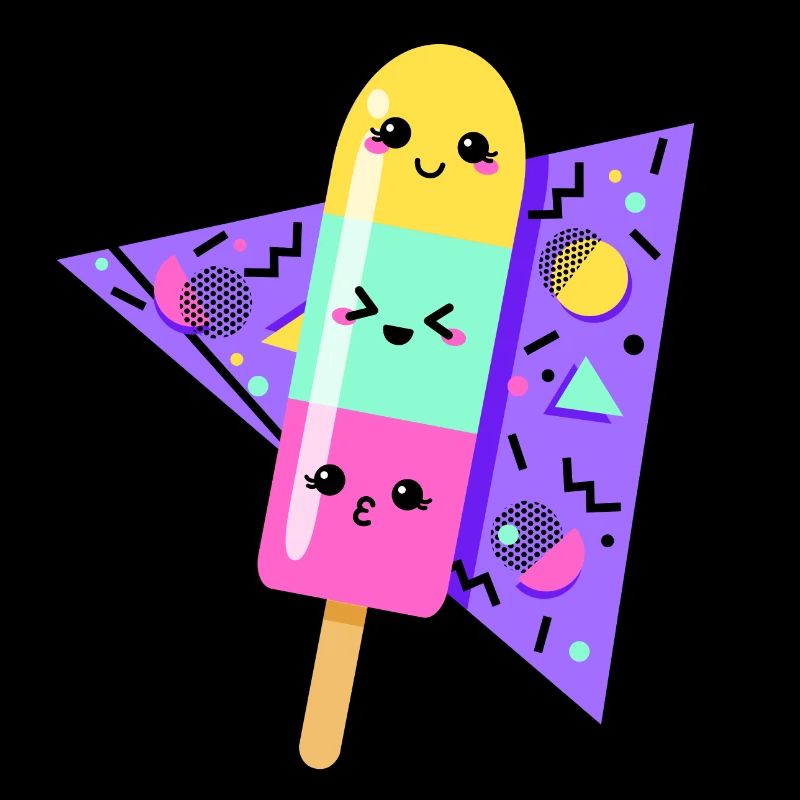 Kawaii Bunte Eis Retro Jahre 80
