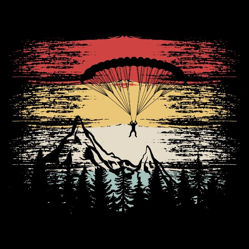 Gleitschirm Fallschirmspringen Retro Geschenk