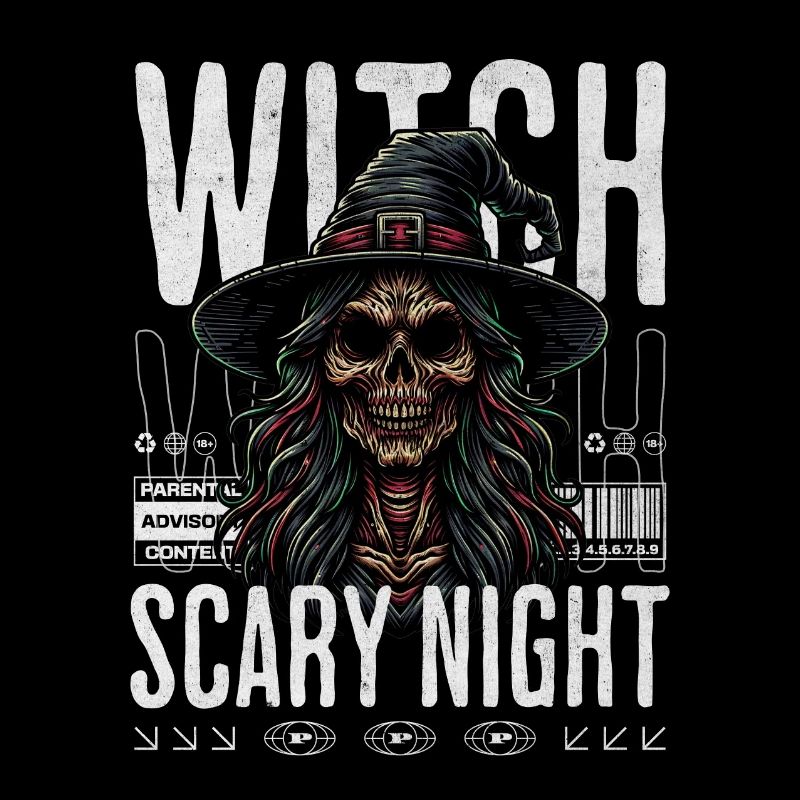 Sorcière Effrayante Nuit Halloween