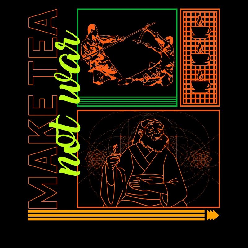 Make Tea Not War Shirt, Peaceful Samurai Tea