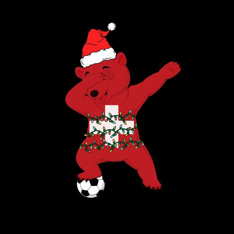 Fußballjunge Dabbing Eisbär Weihnachtsmütze