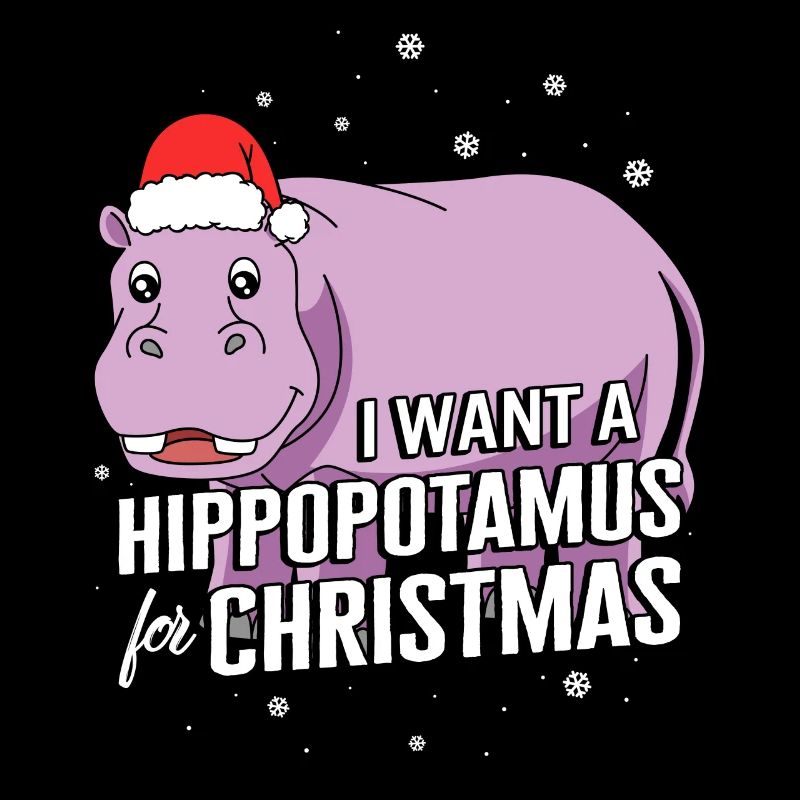 Weihnachtshemd, ich will ein Nilpferd für