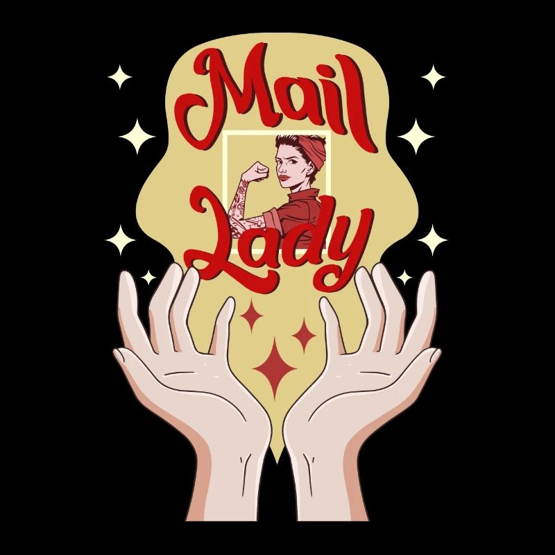 Mailman Shirt, Mail Lady Stamp Tee, Niedliche Post