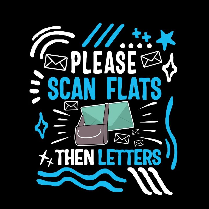 Mailman Shirt, bitte scannen Flats dann Briefe Tee