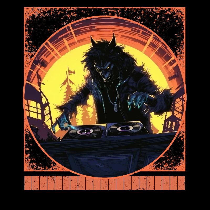 Werewolf DJ Halloween Tee