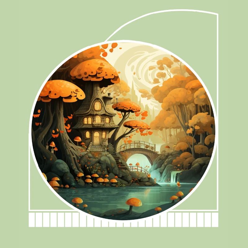 Loup-garou feuille Ride Cottagecore Toadstool Library