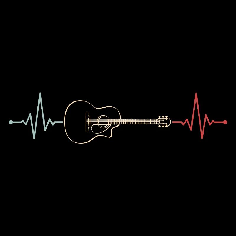 akustische Gitarre Frequenz Puls Geschenk bunt