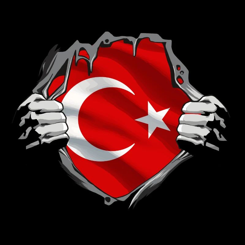 Drapeau de Turquie Utilisé Look Drapeau Turc Vintage