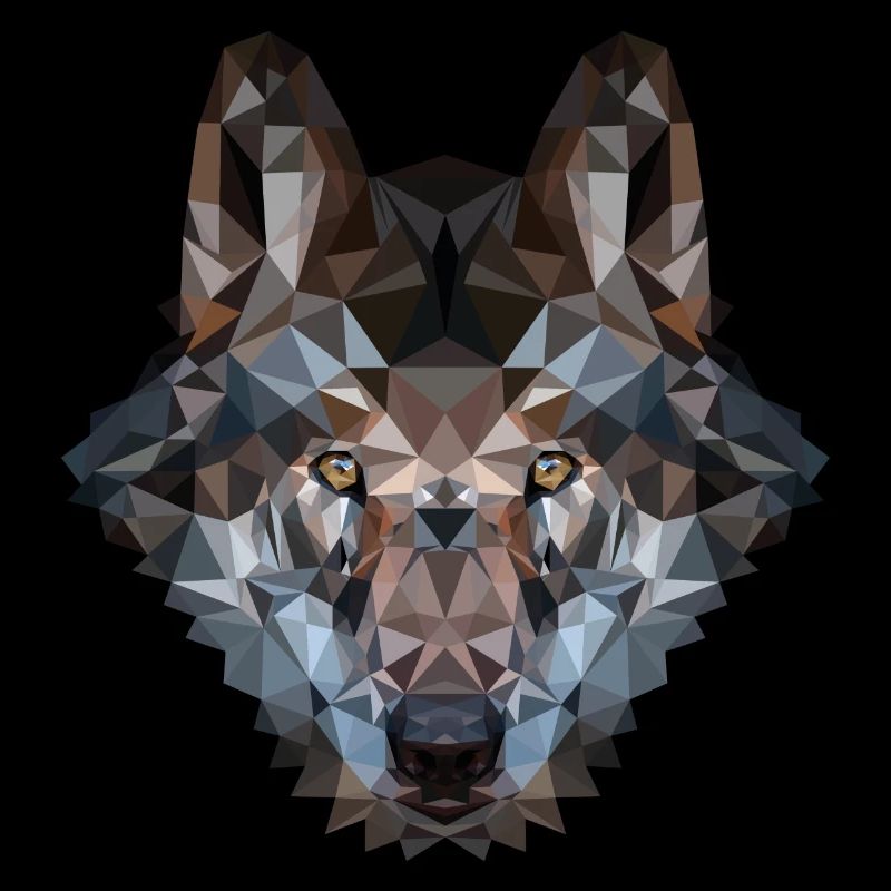 Wolfskopf | Polygon Wolf Kopf | Wolf geometrisch