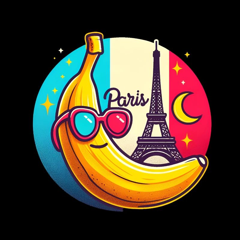 Vintage Paris einer Banane mit Brille