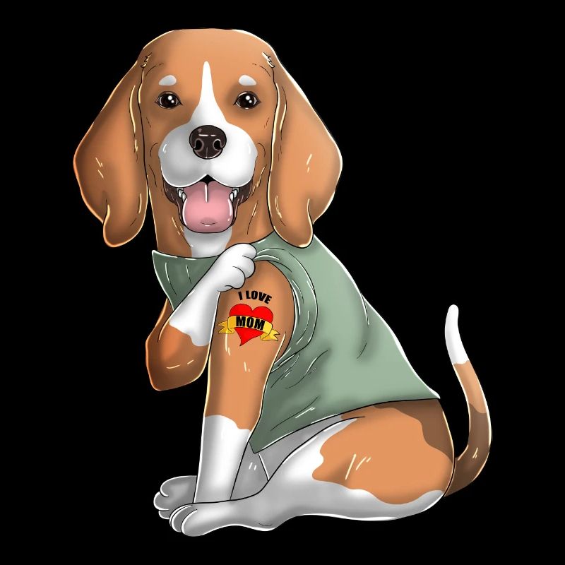 Ich liebe Mama Tattoo Beagle Mama Muttertag Geschenk