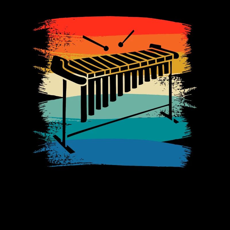 Retro Vintage Classic Marimba Player Instrument