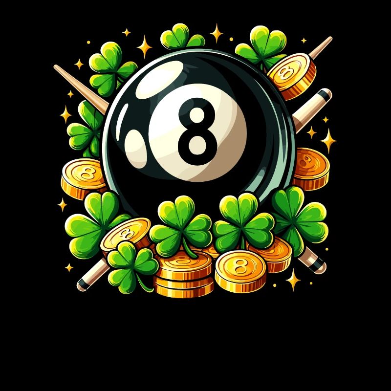 Billard Kleeblatt St. Patricks Day Billardspieler