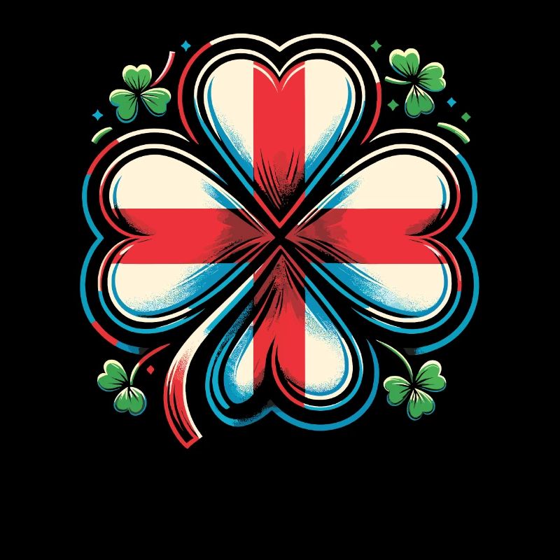 Kleeblatt England Flagge St. Patrick St. Patricks Tag