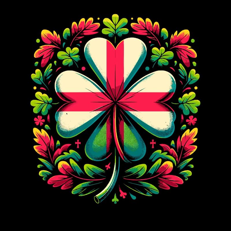Kleeblatt England Flagge St. Patrick St. Patricks Tag