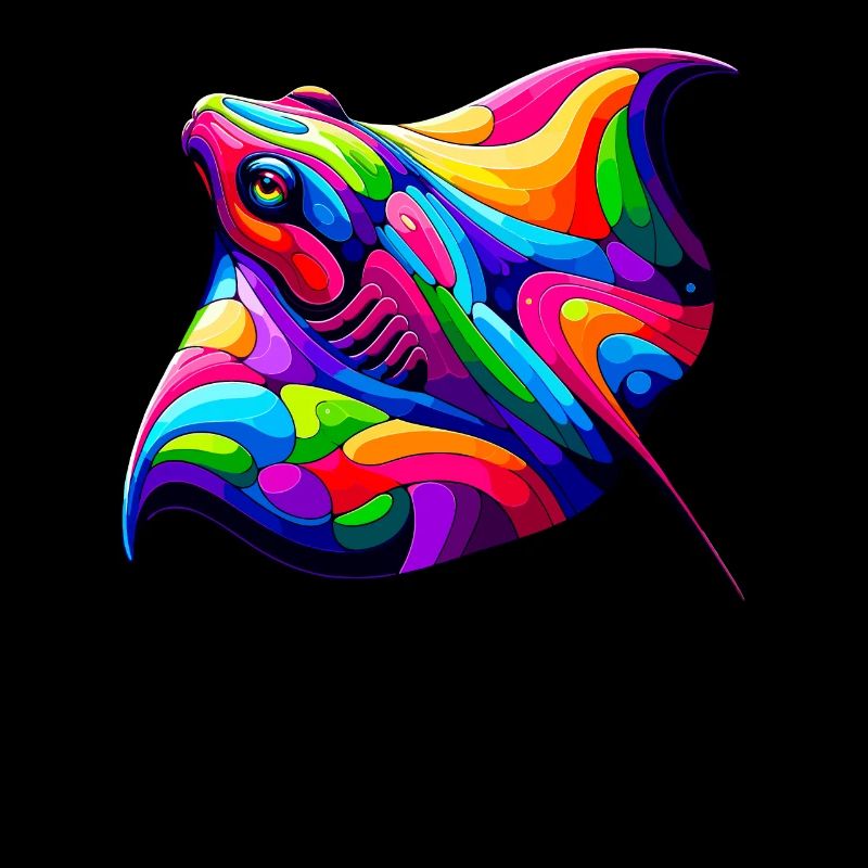 Colorful Pop Art Stingray Fish Stingrays