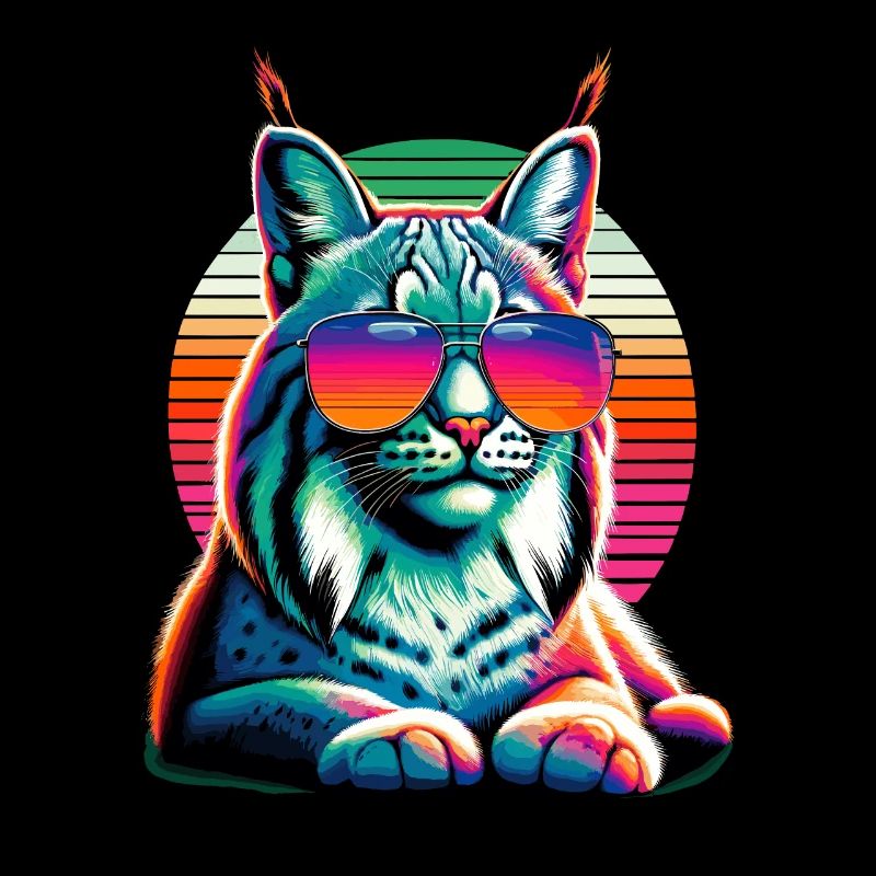 Retro Sunset Sunglasses Bobcat Lynx Bobcats