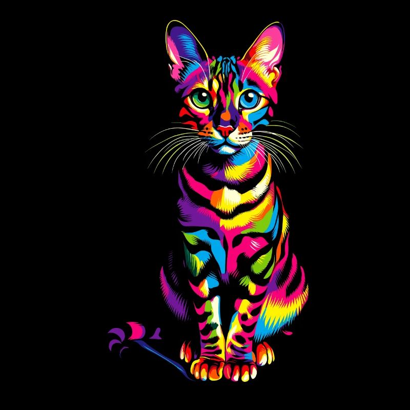 Bunte Pop Art Bengalische Katze