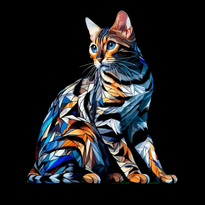 Polygon Art Bengalische Katze