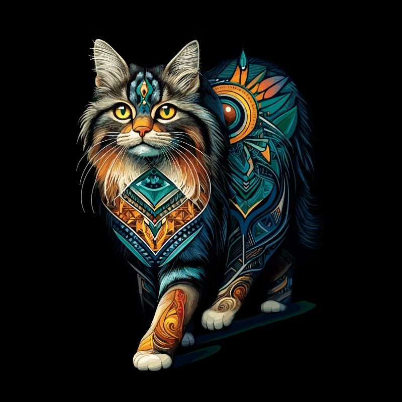 Bunte Splash Art American Bobtail Bobtails