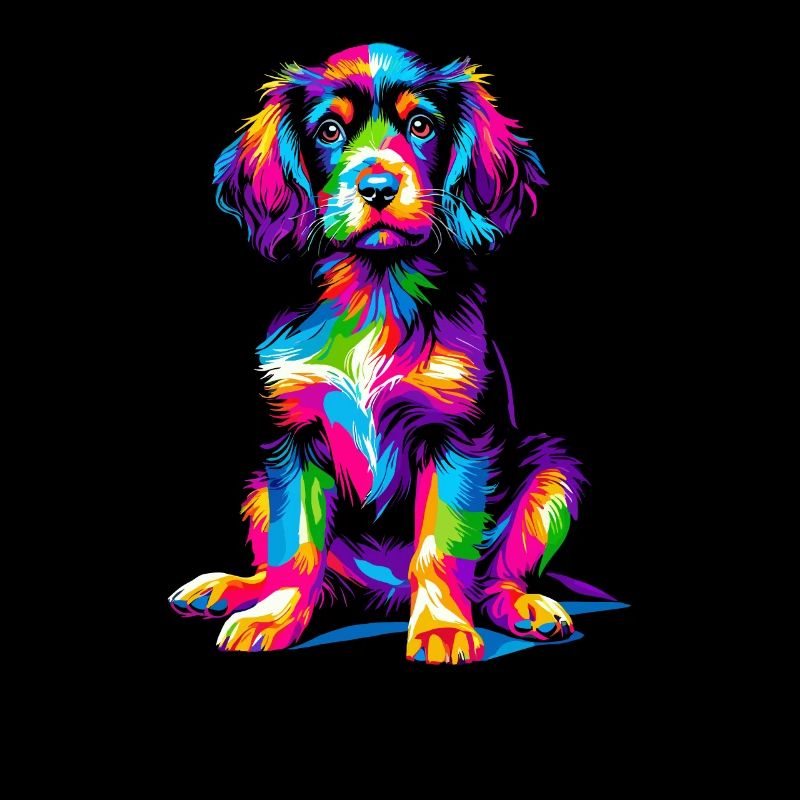 Pop Art coloré Petit Munsterlander
