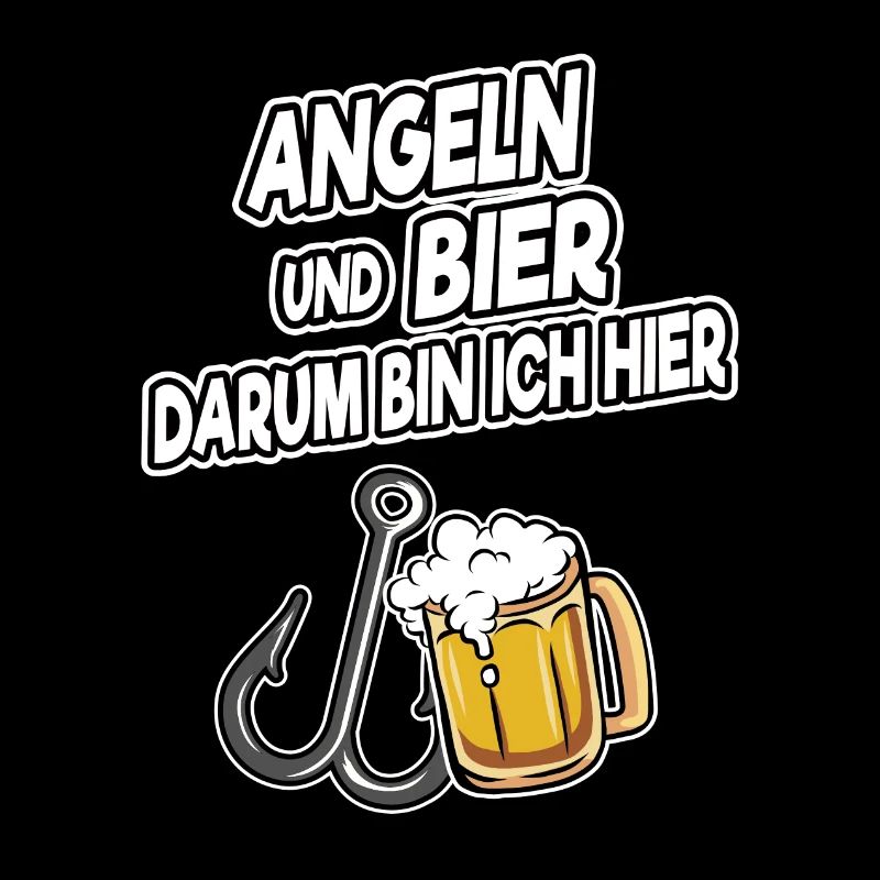 Angeln und Bier Darum bin Ich hier Angler Spruch