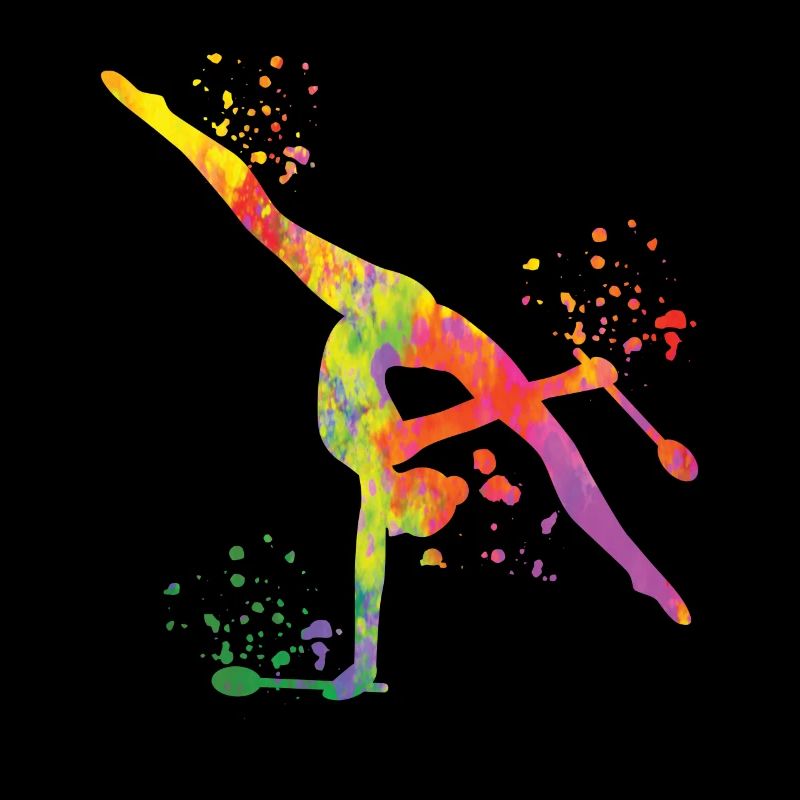 Gymnast with clubs Rhythmic gymnastics