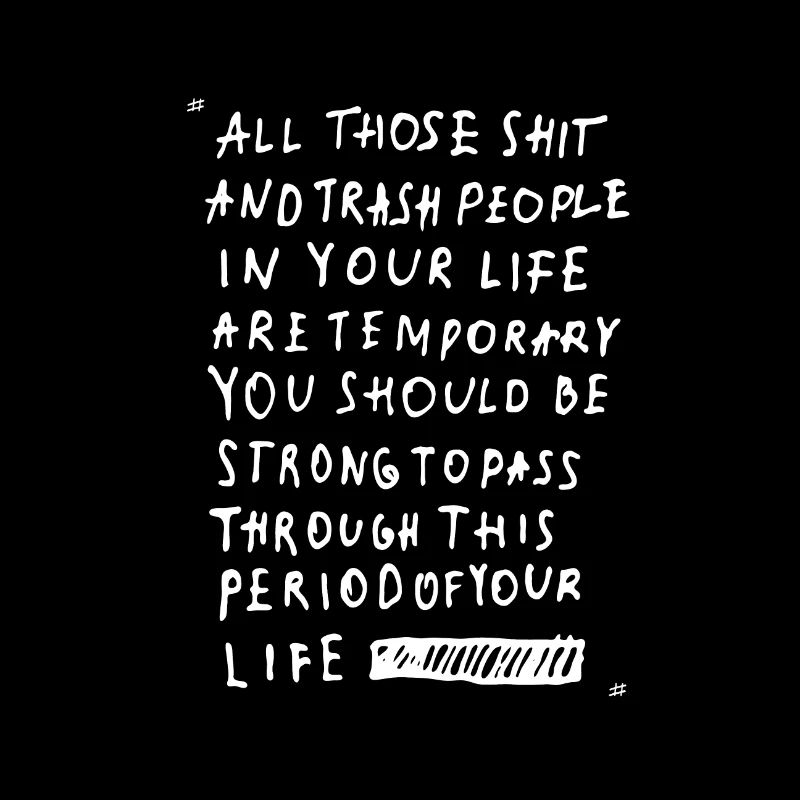 Depressed Black and White Text