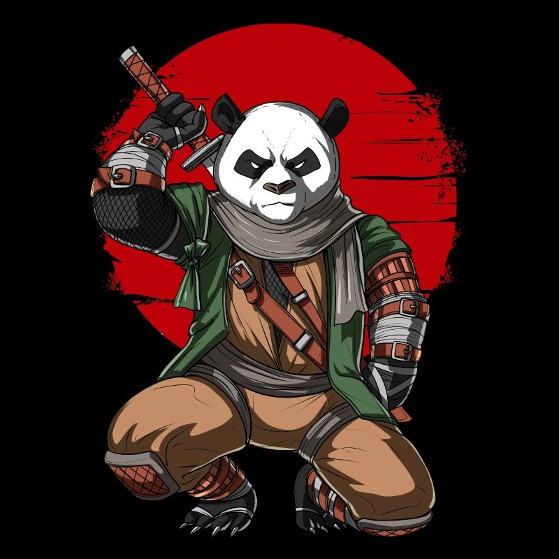 Panda Bär Ninja Samurai