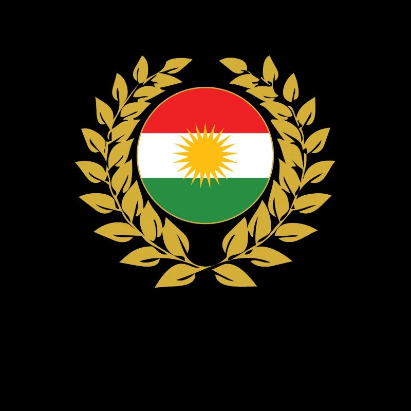 Couronne de laurier bannière drapeau kurde kurde kurde