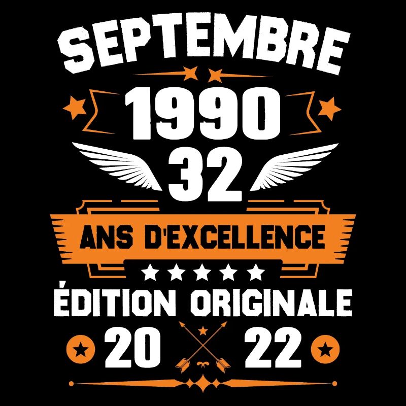 Septembre 1990 Idée cadeau d'anniversaire 32 ans